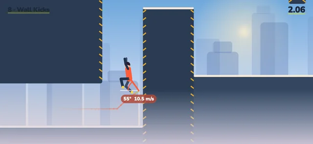 The athlete clinging to a wall, ready to kick off it